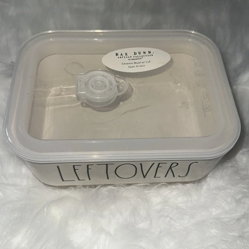 Rae Dunn Leftovers Ceramic Food Storage Container with Vented Lid Magenta NEW